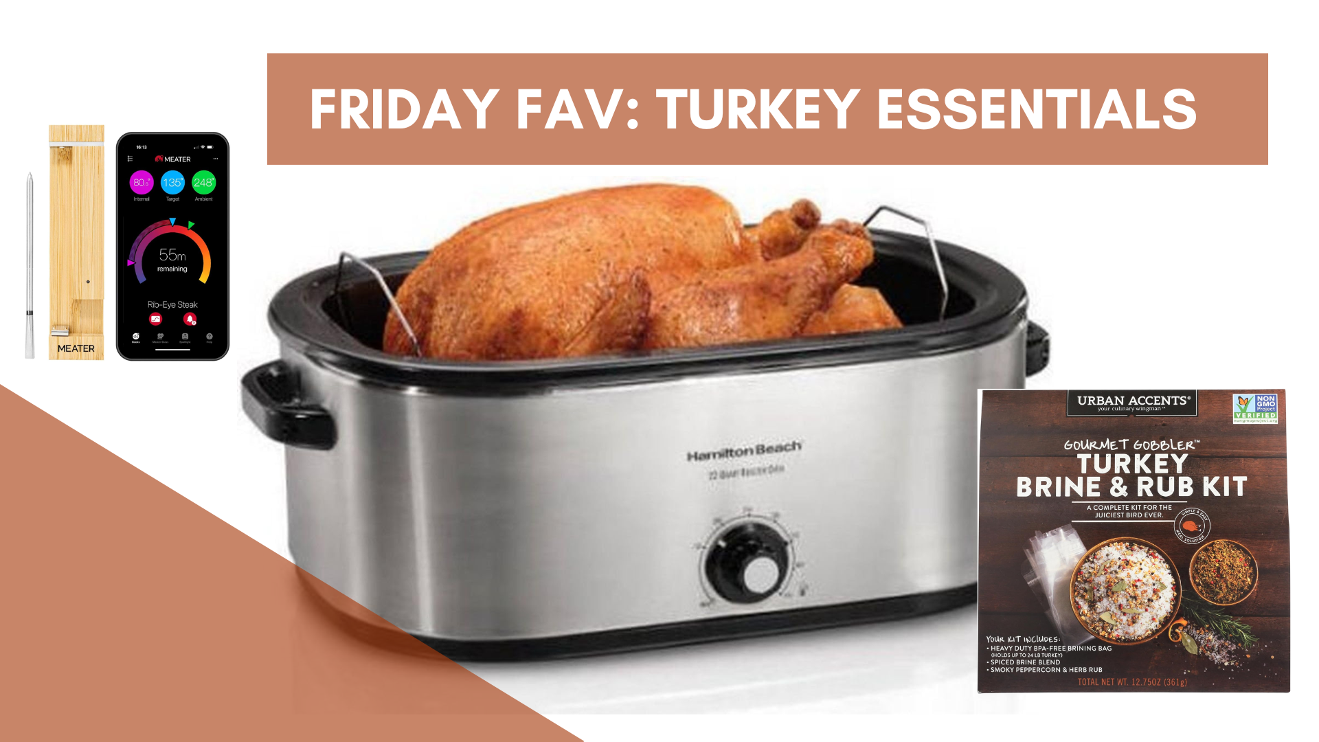 Friday Fav: Our Thanksgiving Game-Changers – The Turkey Brine & Rub Kit, MEATER Wireless Thermometer, and Roaster Oven